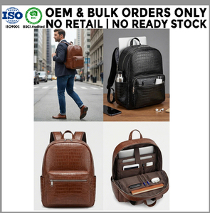 <span class=keywords><strong>Sac</strong></span> à dos pour ordinateur portable en similicuir vegan effet crocodile <span class=keywords><strong>de</strong></span> qualité supérieure, fabriqué par un fabricant OEM, pour hommes, avec sangle pour chariot - Product Image 1