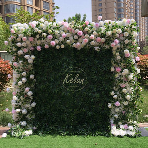 KL-WA13 Wholesale <b>Fabric</b> Florable Rolled up 5d Flower <b>Wall</b> <b>Panel</b> Backdrop 8ft X8ft Artificial Flower <b>Wall</b> for Wedding Decor - Product Image 5