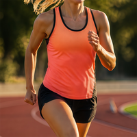 Singlet Balap Racerback Ringan untuk Wanita dengan Kain Mesh Bernapas, Belahan Samping, dan Jahitan Flatlock