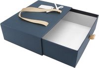 Boîte cadeau rigide en papier pour homme, pour festival ou anniversaire, boîte à tiroir rectangulaire en papier pour écharpe avec ruban