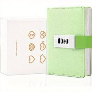 A7 A6 A5 A3 Spiral Leather Lockable Address Book with Password <b>Lock</b> High Quality Fabric Lined Pages for Writing <b>Diary</b> - Product Image 1