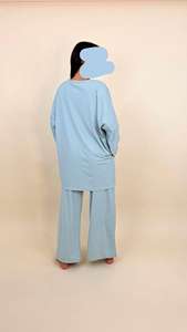 ウィルソン モデスト ブルキニ ワイドレッグパンツ付き モデスト ブルキニ 固定ヒジャブ ボタン付き 3ピースセット ブルキニ 新デザイン ファスナー袖 - Product Image 3