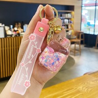 Accessoires de porte-clés créatifs et mignons, porte-clés en acrylique liquide avec animaux