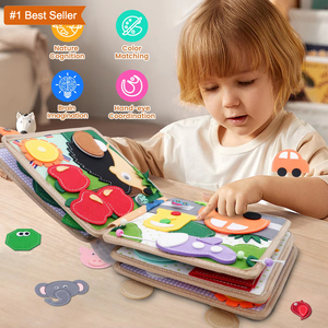 Jumon Giraffe Busy <b>Board</b> Activity Book Puzzle Preschool Educational Quiet Sensory Home Toy Baby 1 2 3 Ages Cotton Cloth JBK-8 - Product Image 4