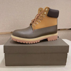 Sepatu bot pendek uniseks, sepatu bot tali luar ruangan modis hangat antiselip tahan air kulit berkualitas tinggi untuk pria dan wanita - Product Image 1