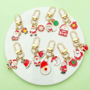 Christmas Keychain Bulk Cute Cartoon Alloy Pendant Set with Christmas <b>Tree</b> Santa Bell Snowflake for Gift Decoration - Product Image 5