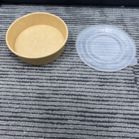 Bol à salade rond en papier kraft jetable de 500 ml pour emballages alimentaires à emporter, prix d'usine, bonne qualité