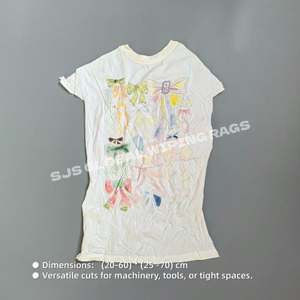 Trapos de Algodón de Grado Industrial de la Mejor Calidad, Trapos de Algodón Blanqueados, Trapos de Camisetas Blancas Estampadas para Limpieza - Product Image 3