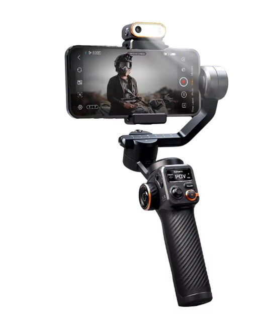 Hohem- M6 Kit Gimbal for Smartphone, 3-Axis Gimbal, AI Tracker, Fill Light, for iPhone 16 Pro Max and Android Stabilizer