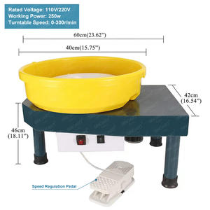 Machine de roue de <span class=keywords><strong>poterie</strong></span> SINOART Premier, Machine de <span class=keywords><strong>poterie</strong></span> de formage de céramique <span class=keywords><strong>électrique</strong></span> 250W, 220V/110V, <span class=keywords><strong>plateau</strong></span> <span class=keywords><strong>tournant</strong></span> en aluminium - Product Image 3