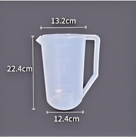 Bécher gradué en plastique transparent épaissi, bécher en polypropylène durable pour la mesure de liquides en laboratoire