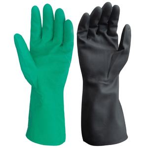 Gants industriels en Latex <span class=keywords><strong>Nitrile</strong></span> bleu vert <span class=keywords><strong>sans</strong></span> doublure floquée, vente chaude - Product Image 1