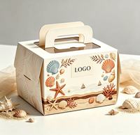 Boîte cadeau carrée en carton ivoire imprimée CMJN personnalisée en gros pour emballage de desserts de boulangerie, idéale pour anniversaires, mariages et événements.