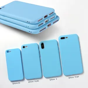 TPU solide bonbons mat Simple téléphone souple mince Fundas Capa Coque couverture arrière pour iPhone 11 7Plus 7 6S 5S 8 8Plus X XS Max étui