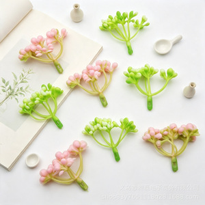 เกสรดอกไม้ประดิษฐ์แบบมิลาน 6 แฉก พลาสติก สำหรับตกแต่งช่อดอกไม้ DIY พวงหรีด สีเขียว ชมพู ขาว ความสูง 10 ซม. สมจริง - Product Image 2