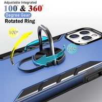 Étui de protection résistant aux chocs en TPU PC avec anneau métallique rotatif pour Samsung S21 Plus Ultra 5G S20 FE