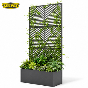 New Style Planter Box with <strong>Trellis</strong> Outdoor Garden Raised Planter Bed Privacy Screen <strong>Trellis</strong> Planter for Climbing Vines Plants - Product Image 1