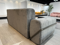 Canapé sectionnel trois places en microsuède turquoise, scellé sous vide, extensible, pour location ou dortoir, MOQ 1 pièce, style moderne