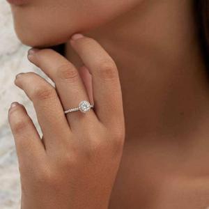 Premium Moissanite <b>Diamond</b> <b>Ring</b> 925 Sterling Silver Brilliant Cut Lab Grown <b>Diamond</b> Wedding Jewelry - Product Image 5