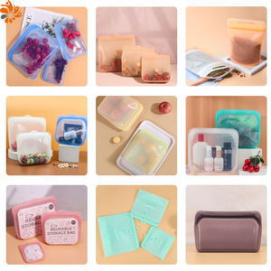 Custom Wholesale Transparent Freezer Safe Leakproof Eco Friendly Reusable Silicone Waterproof Food Storage <b>Bags</b> - Product Image 2