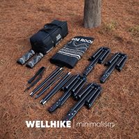 Lit de camping double parent-enfant WELLHIKE, hauteur réglable, pliable, portable, en tissu Oxford, avec cadre en alliage d'aluminium, 205 cm