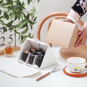 Wholesale Triangle Kraft Cupcake Chocolate Sandwich <b>Box</b> Coated Paper Folder Packaging for Food Laminate Printing Cake <b>Box</b> - Product Image 5