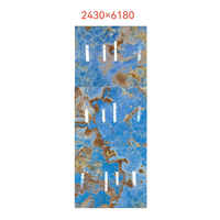 Carreaux de marbre onyx bleu brésilien de luxe pour table en onyx bleu quartzite