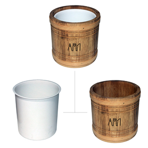 Seau à glace rond en bois de couleur naturelle à double paroi, design spacieux, garde les boissons fraîches, pour Espagne, Yichang, <span class=keywords><strong>Desperados</strong></span>, Mosstowie - Product Image 4