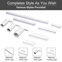Système d'éclairage sur rail magnétique LED, éclairage sur rail magnétique de surface DC48V, éclairage intérieur dimmable pour showroom, garantie 3 ans