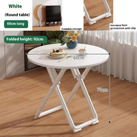 Moderner Klappbarer Massivholz Runder Esstisch 2-Sitzer für Apartment Outdoor-Stand Wohnzimmer Esszimmer Möbel