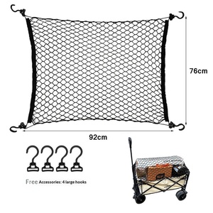 Red de almacenamiento elástica para coche, <span class=keywords><strong>bolsa</strong></span> de red para maletero, gancho fijo para almacenamiento interior, venta al por mayor - Product Image 4