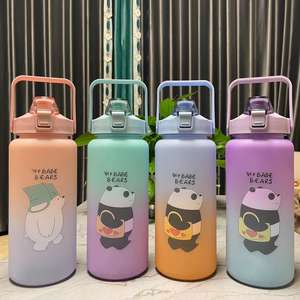 Lot de 2 Bouteilles d'Eau Sportives en Tritan de 2L (Demi-Gallon) avec Marqueur de Temps et Paille – Idéales pour la Gym et le Fitness - Product Image 5