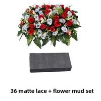 FU-006 Vente en gros de faux roses pour cimetière, arrangement funéraire artificiel, couronne funéraire pour cimetière, couronnes pour tombe, commémoration du cimetière