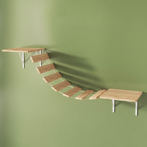 Support mural en bois massif pour chat, griffoir mural pour usage domestique, nid pour chat, plateforme de saut pour chat, corde en sisal, pilier d'escalade en bois pour chat - Product Image 3