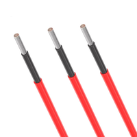 Cable Solar de 1 Núcleo y 6Mm ², Cable Fotovoltaico de CC Flexible con Aislamiento de Goma para Fuente de Alimentación en Sistemas Solares, 1, 2, 2, 2 Mm ²