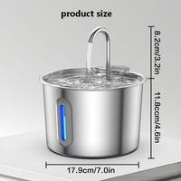 Fontaine à eau pour animaux de compagnie en acier inoxydable 304, 2,2 L, pompe silencieuse inférieure à 25 dB, distributeur d'eau circulante pour chats avec robinet