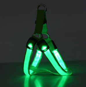 Grosir persediaan hewan peliharaan jaring kustom dapat diatur LED USB dapat diisi ulang baterai nilon padat Harness anjing - Product Image 3