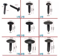 Iron Steel Metric Car Screws Fender Engine Guard Bumper Fixing Special Clips Self-Tapping Screws Fine Thread Black Oxide Finish