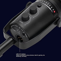 Microphone à condensateur réglable avec suppression du bruit, USB Type C, cardioïde, en alliage d'aluminium, pour enregistrement de jeux en direct