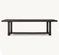 Table à manger rectangulaire longue RH OEM, style antique du milieu du siècle, en chêne régénéré, extensible, pour banquets et hôtels, écologique, fabriquée à la main