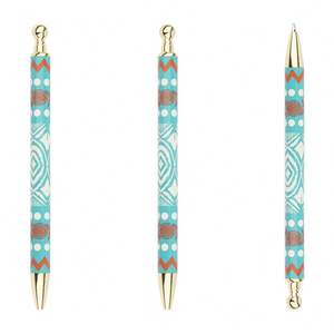 Bolígrafos Metálicos Personalizados al por Mayor con Patrón de Transferencia Térmica, Estilo Étnico Turquesa/Azul, Regalo Promocional de Oficina - Product Image 2