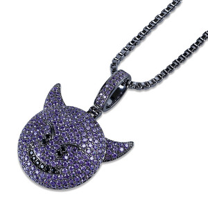 Accesorio de Hip Hop Little Devil Expression Personalidad Colgante <span class=keywords><strong>Micro</strong></span> Incrustaciones Zircon Collar de gama alta - Product Image 5
