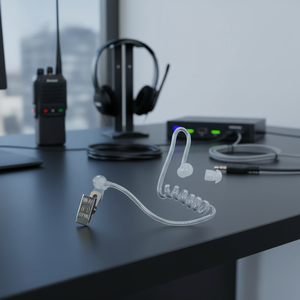 Pengganti Earplug Tabung Udara Akustik Hitam/Transparan In-Ear Universal Berkualitas Tinggi untuk Headset Radio Dua Arah Walkie Talkie - Product Image 3