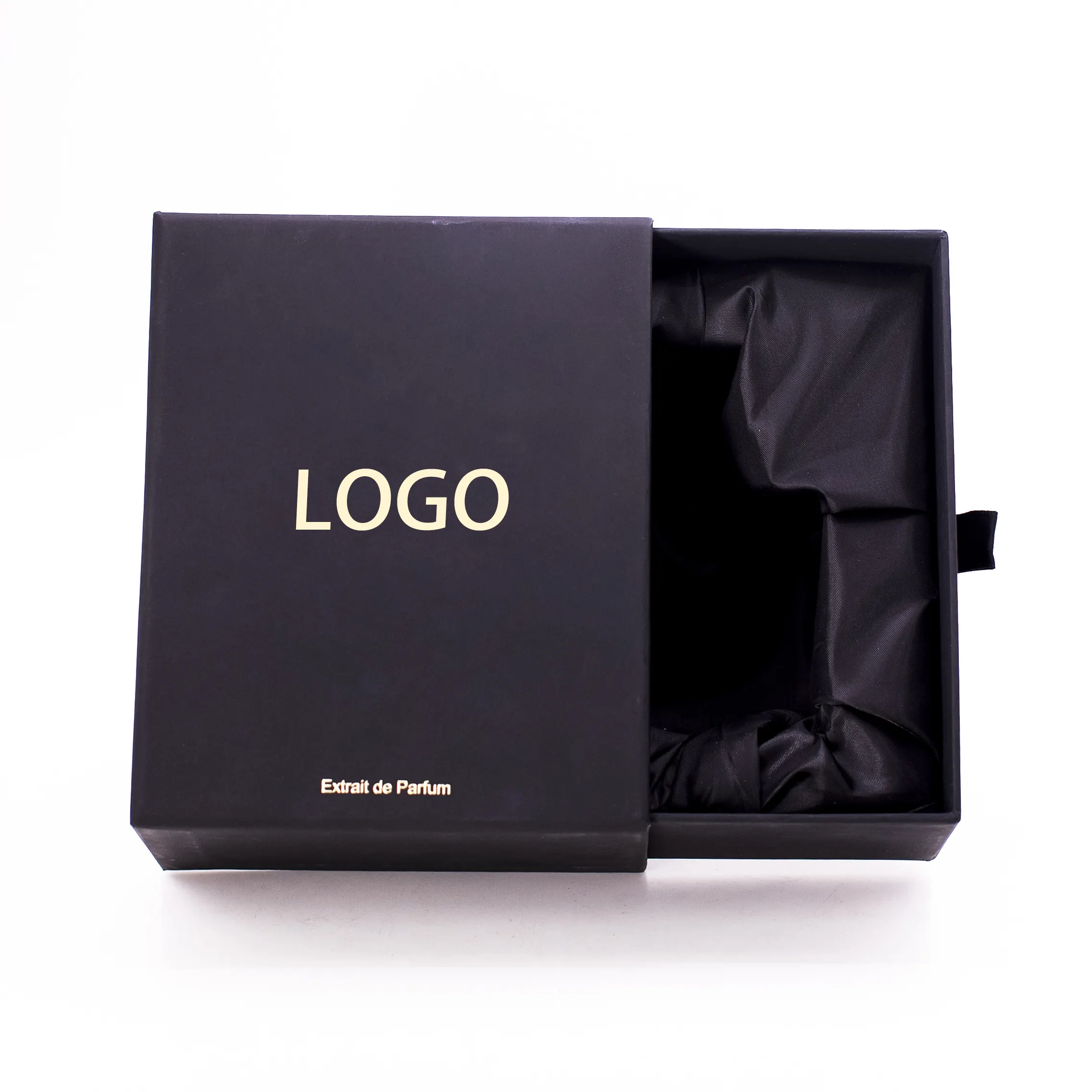 Geri dönüşümlü özel parfüm yapımı sert kağıt lüks hediye kutuları karton ambalaj özelleştirmek kayan çekmece kutu