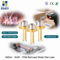 Diode laser rouge LXU LXU6505NPG 650 nm 5 mW TO-56 5,6 mm, laser semi-conducteur pour instruments de mesure