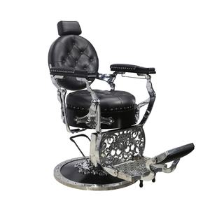 K Luxury Best-selling <b>Retro</b> Black Gold Rotary Lift Big Pump Oil Head Barber <b>Chair</b> for Barber Shop and Beauty Shop - Product Image 2