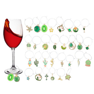 Creative Metal Hawaiian Mermaid <b>Wine</b> Glass Rings Zinc Alloy Champagne Drink Accessories Variety Styles - Product Image 2