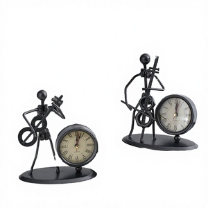 European Antique Stainless Steel <b>Digital</b> Desk <b>Clock</b> Vintage Table <b>Clock</b> Retro Design - Product Image 2