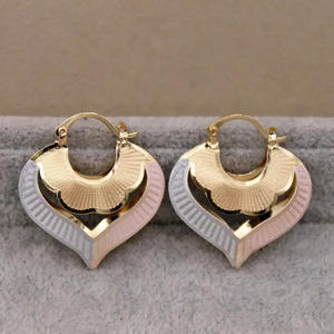 Orecchini a Cerchio Geometrici Multicolore E4544, Placcati in Oro, in Lega di Zinco, Stile Bohémien per Donna, Gioielli alla Moda - Product Image 5