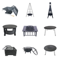 Poêle de jardin ronde pliable, barbecue portable, foyer de camping, brasero à bois, foyer de camping en plein air avec grill barbecue